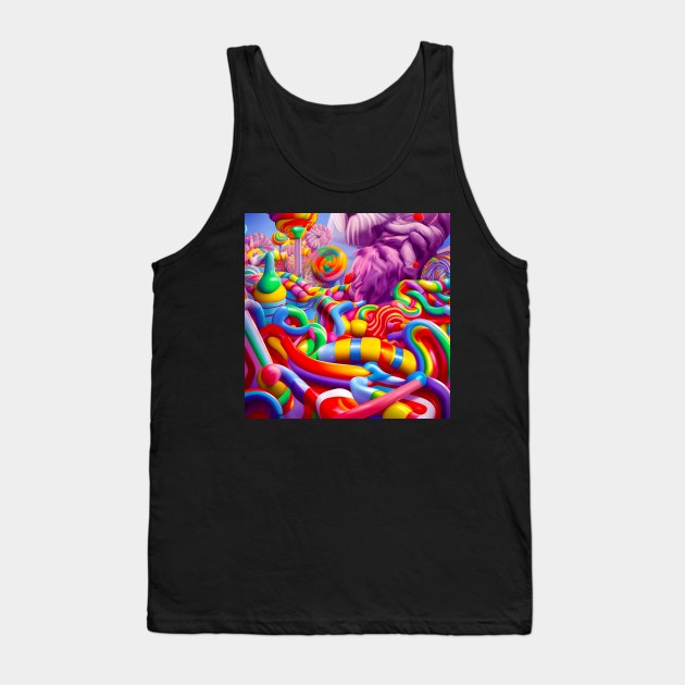 Candy Landscape - AI Art Tank Top by StewStudio